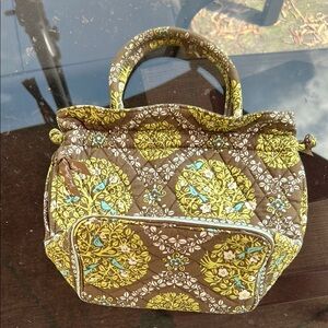 Vera Bradley Brown and Yellow Tote Bag with Elegant Design